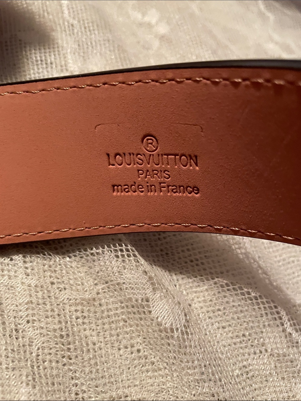 Louis Vuitton Monogram Belt with Pink Lining and Gold LV Buckle - Picture 3 of 6